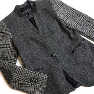 GORGEOUS ZARA SPAIN HERRINGBONE BLAZER, 100% SHETLAND WOOL